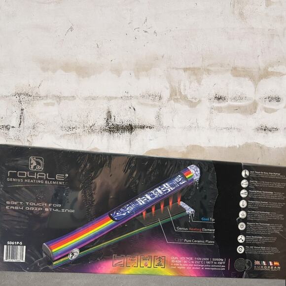 Royale Genius Heating Element Flat Iron Luxury Ceramic RAINBOW NEW - Picture 5 of 7